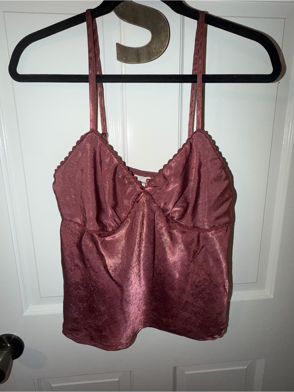 Women's Satin Cami Tank Top - Rose Wine